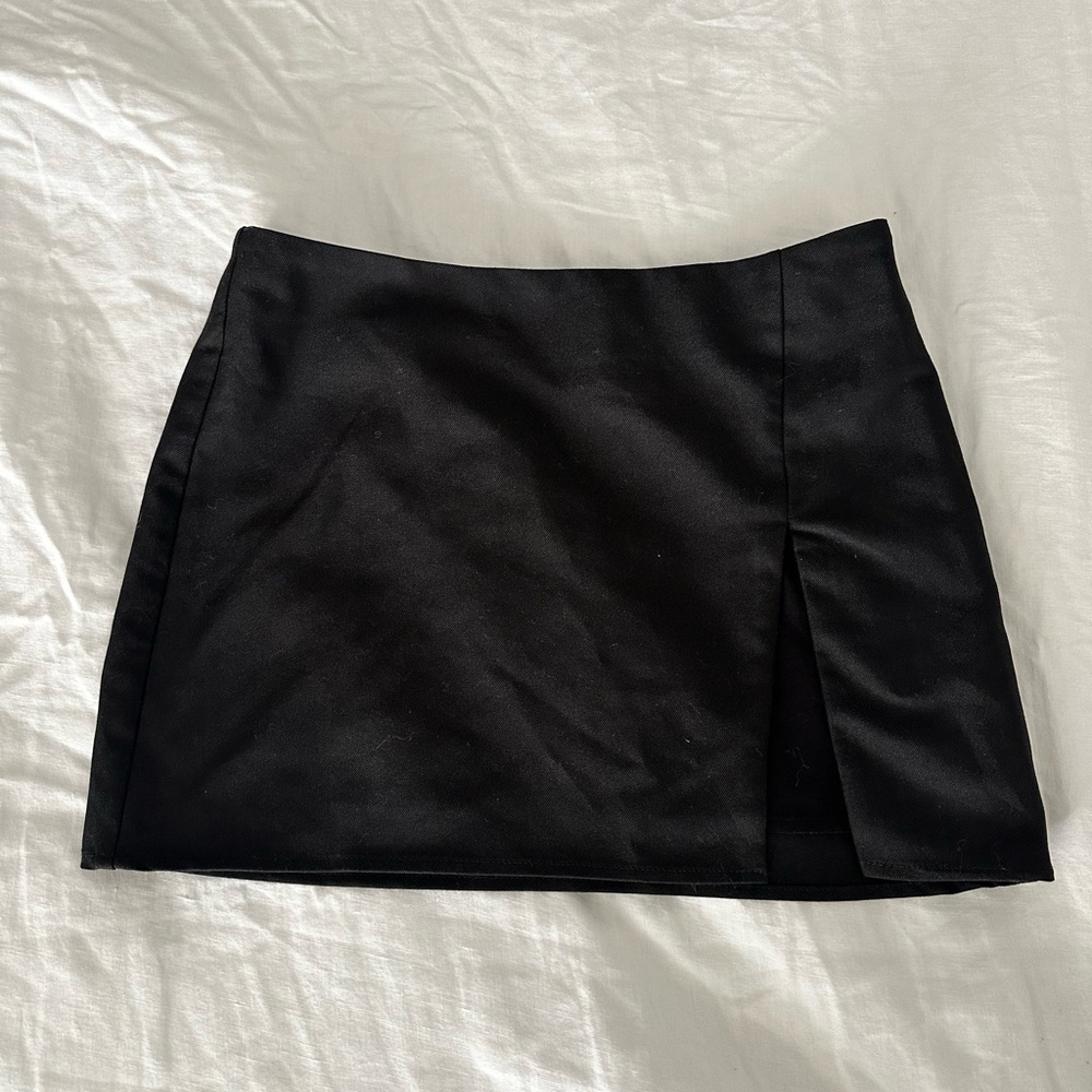 Black Mini Skirt with slit